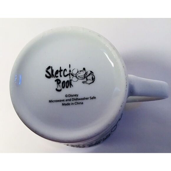 Disney Mickey Mouse Mug All Over Sketch Book Print Coffee Cup Ceramic White - Picture 7 of 10